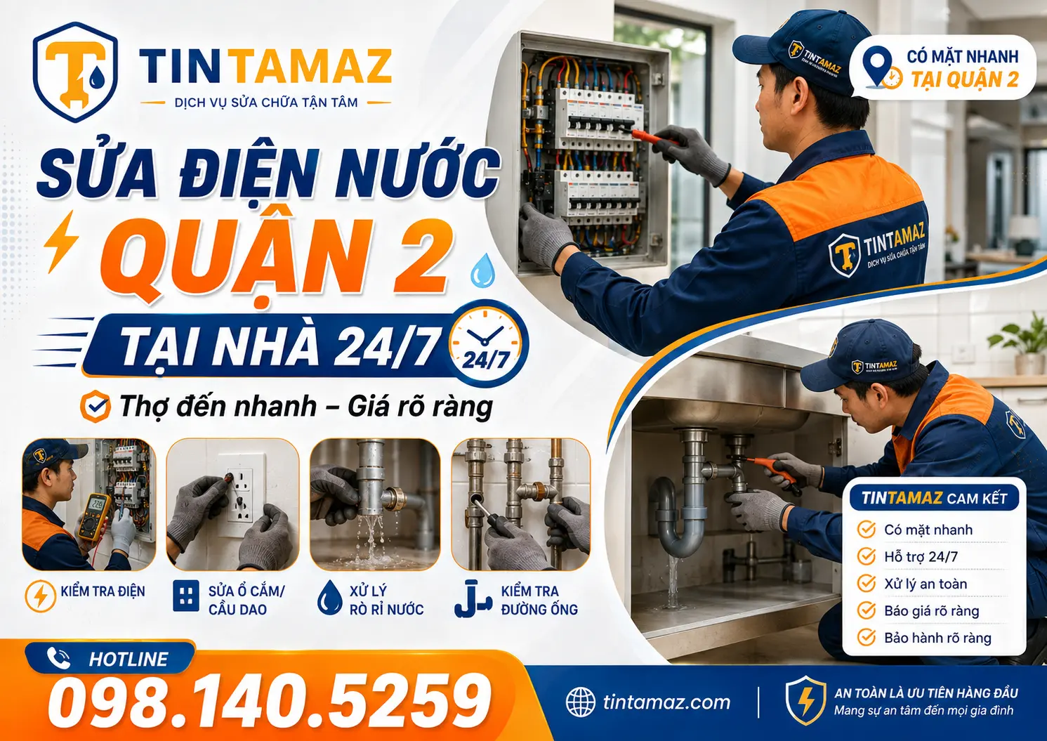 Sửa Điện Nước Quận 2 Tại Nhà 24/7
