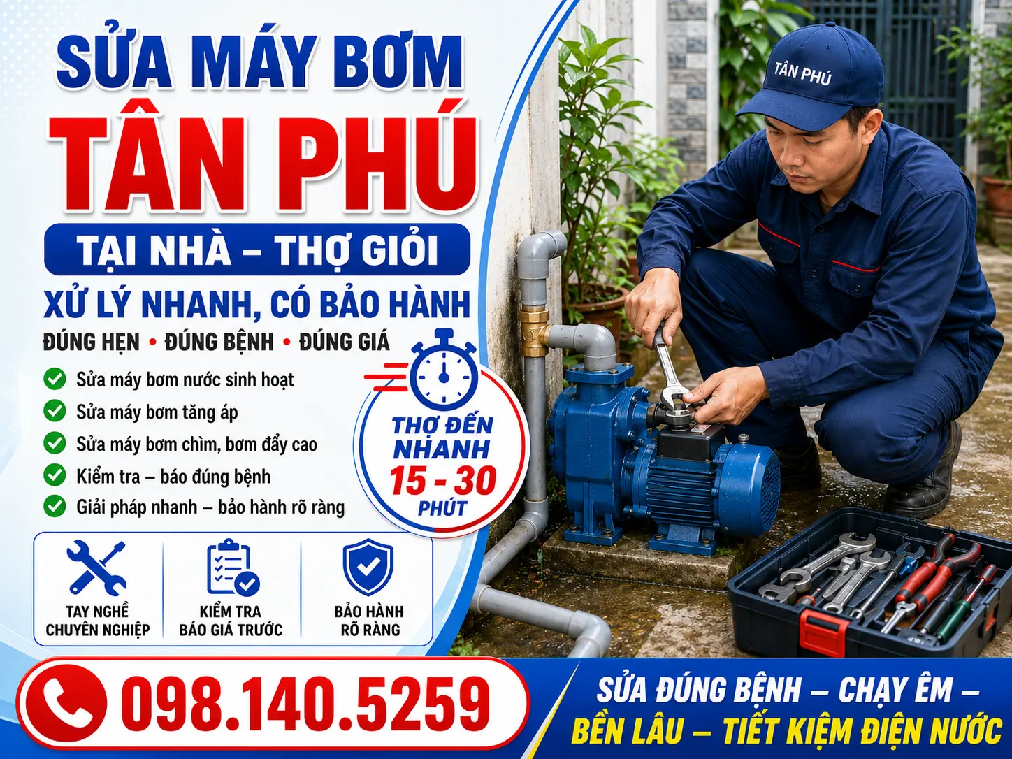 Sửa Máy Bơm Tân Phú Tại Nhà