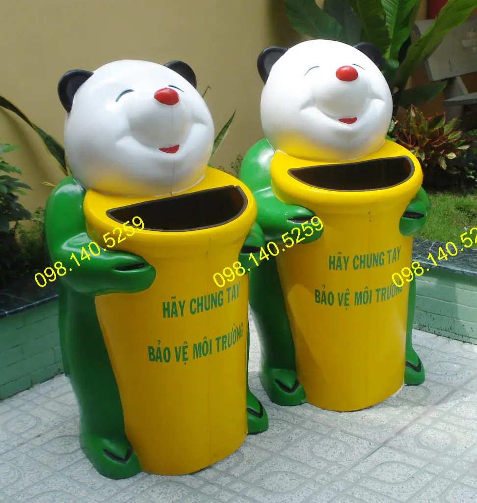 Thùng rác hình thú nhựa composite Thùng rác hình thú nhựa composite
