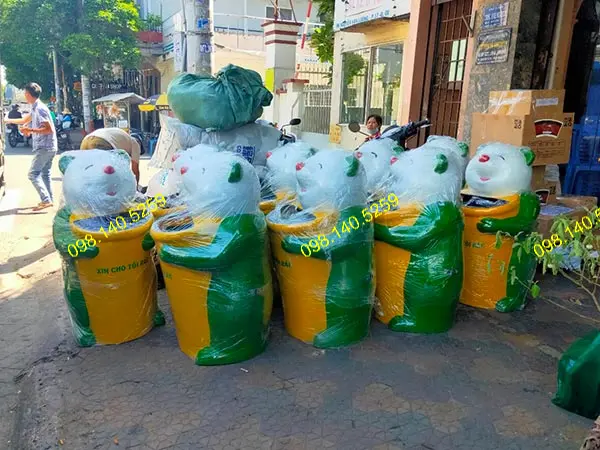 Thùng rác hình thú nhựa composite Thùng rác hình thú nhựa composite