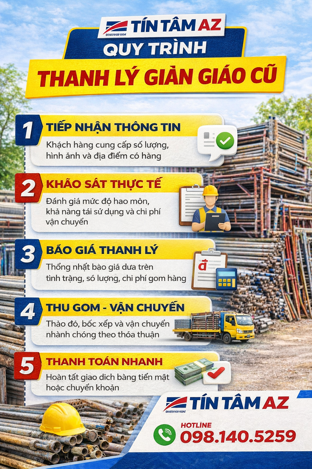 Quy trình thanh lý giàn giáo tại Tín Tâm AZ Quy trình thanh lý giàn giáo tại Tín Tâm AZ