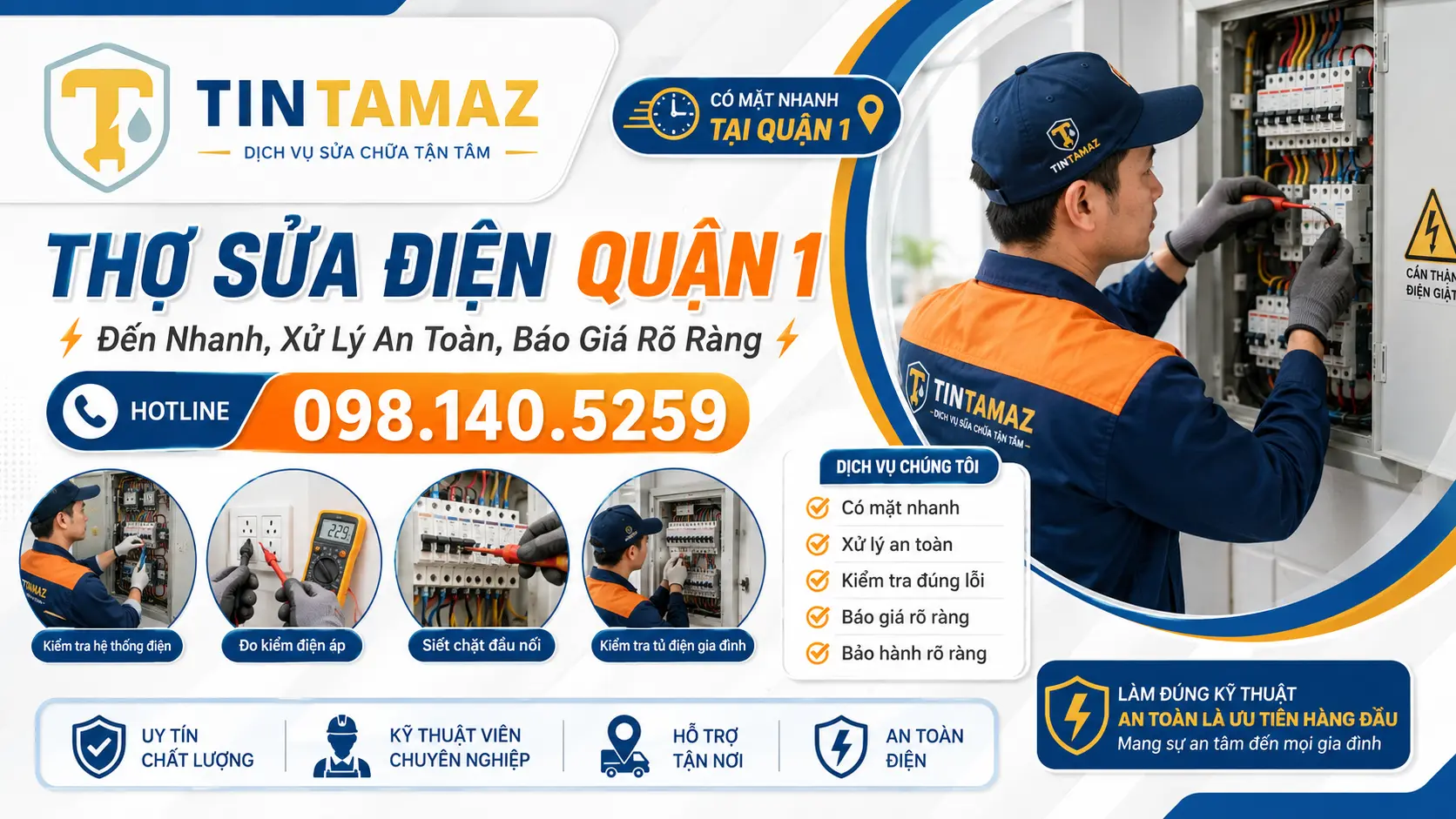 Thợ Sửa Điện Quận 1 – Đến Nhanh, Xử Lý An Toàn Thợ Sửa Điện Quận 1 – Đến Nhanh, Xử Lý An Toàn